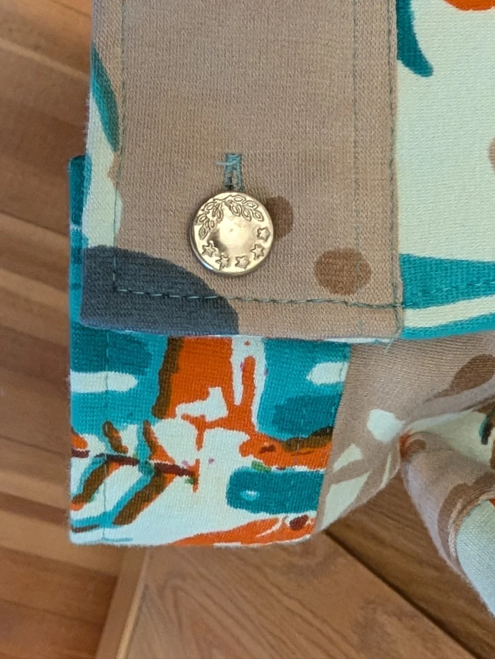 Tropical Beach Print Button-Up Jacket - Turquoise Multi - Picture 7 of 7